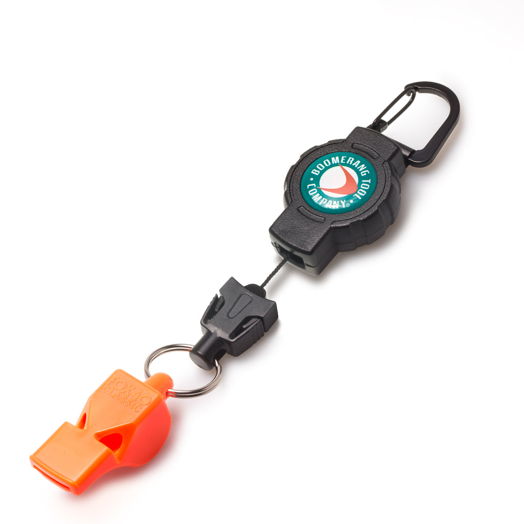 FOX40 Safety Whistle with a Heavy Duty Retractable Fishing Gear Tether