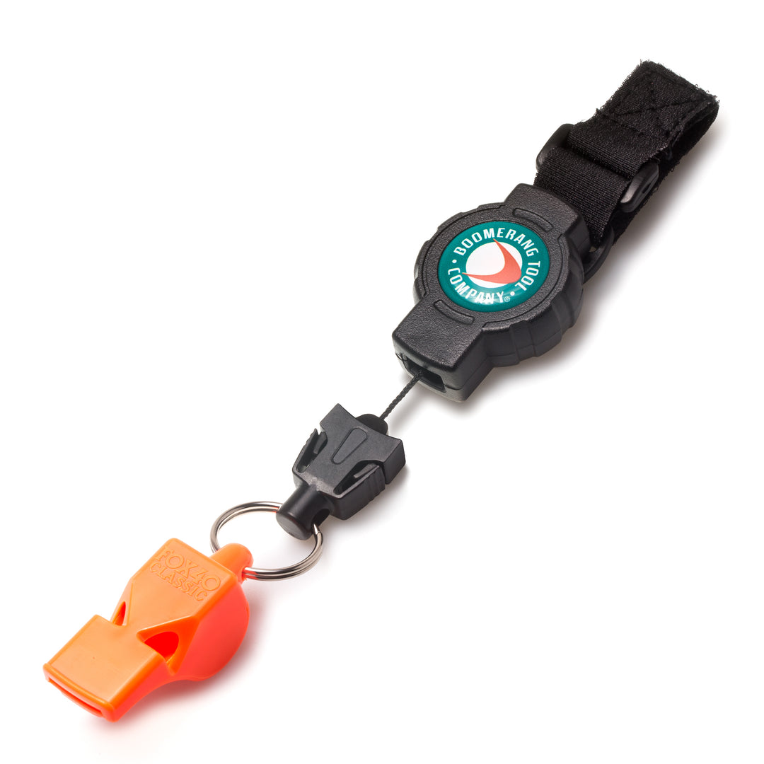 FOX40 Safety Whistle with a Heavy Duty Retractable Fishing Gear Tether