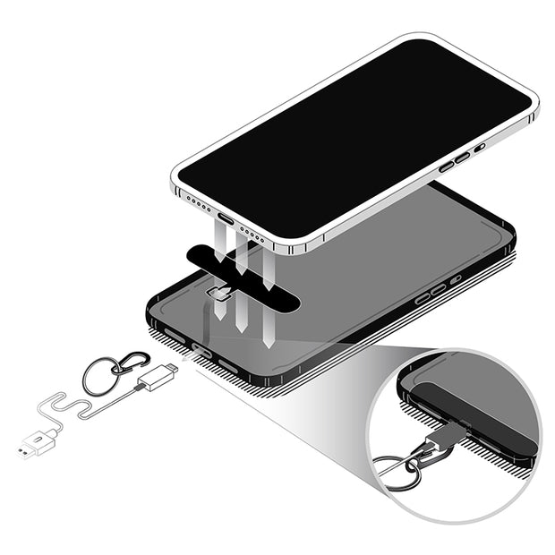 Boomerang Retractable Anti-Drop and Theft Phone Tether with Carabiner and Universal Smartphone Case Anchor