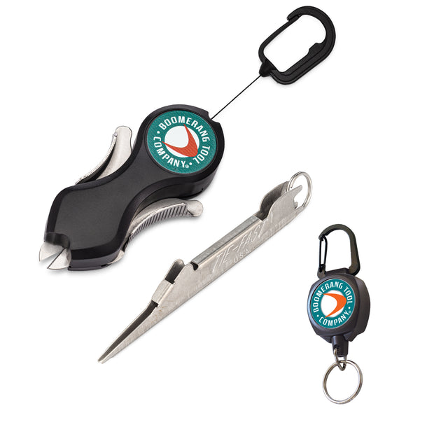 3-Piece Angler's Fishing Kit – Knot Tyer, Retractable Line Snip & Zinger Tool Set